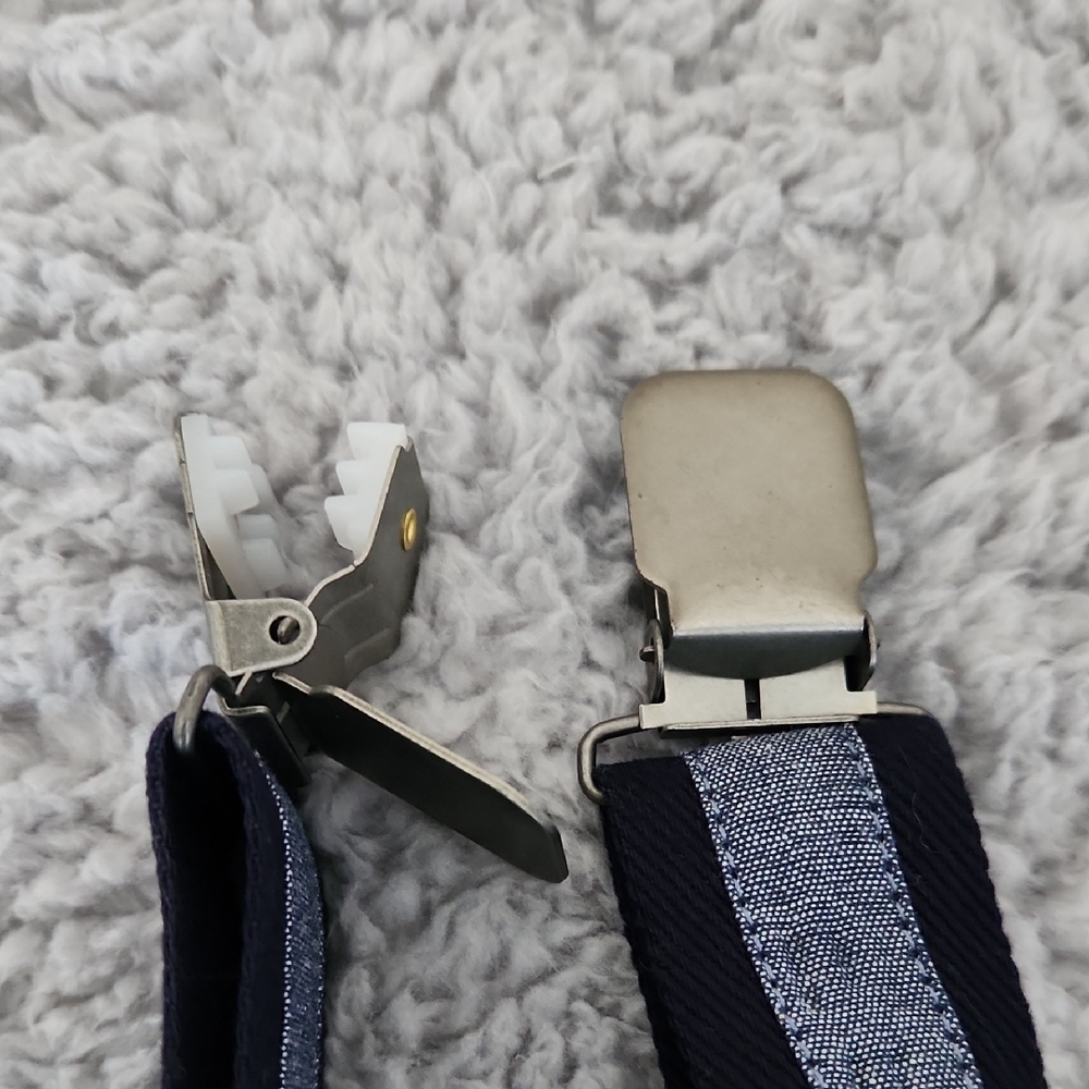 Gymboree Kids Bow Tie & Suspenders Set Navy & Denim Ages 6+ Adjustable - Picture 6 of 6